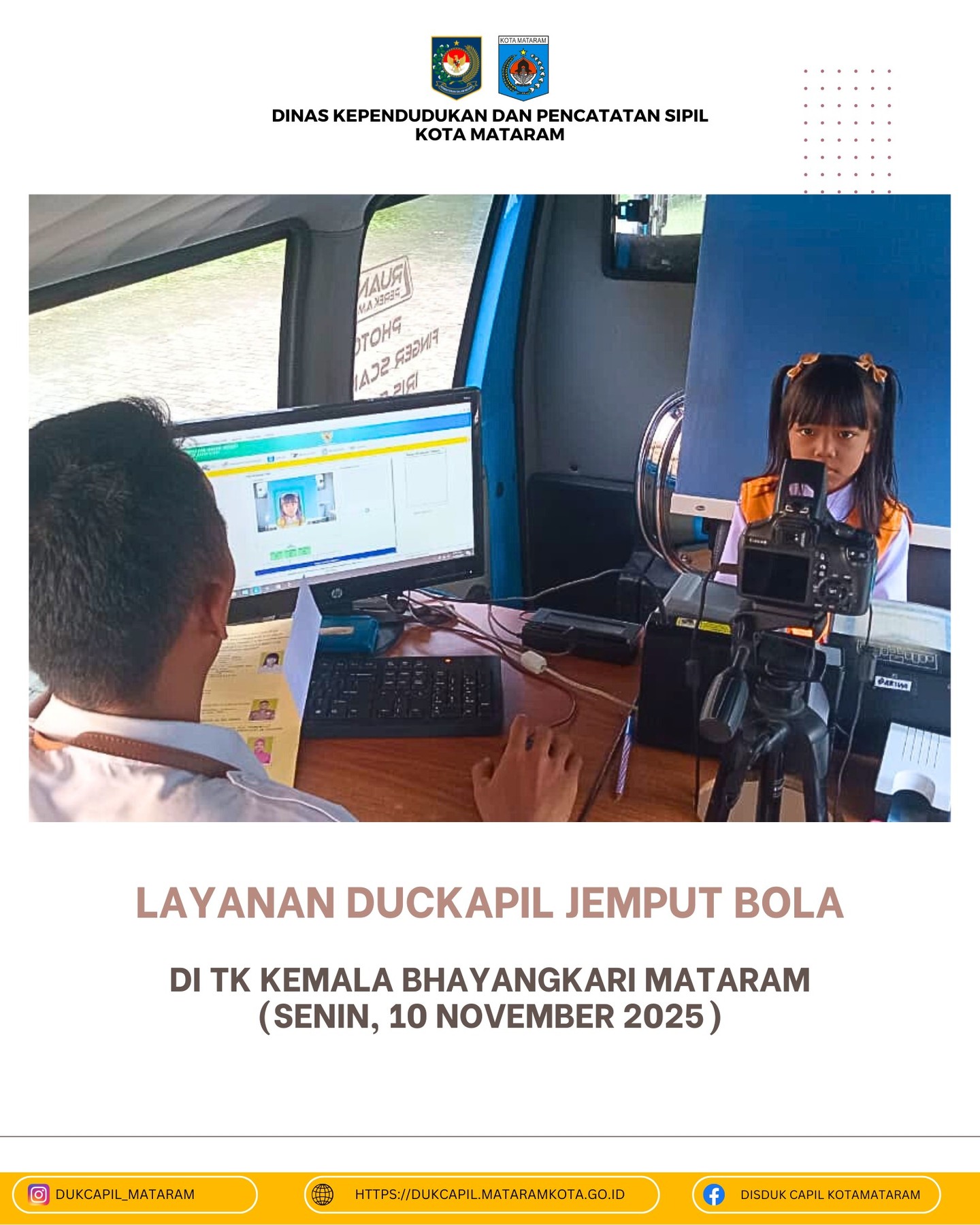 Gambar Layanan Dukcapil Jemput Bola di TK Kemala Bhayangkari Mataram